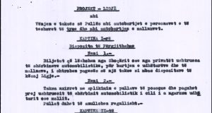 Projektligji i vitit 1945 për vendosjen e pullës-taksë mbi udhëtimet dhe mallrat në Shqipëri