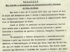 Radiotelevizioni Shqiptar në Kinën e vitit 1977 – Vizitë zyrtare apo udhëtim turistik?