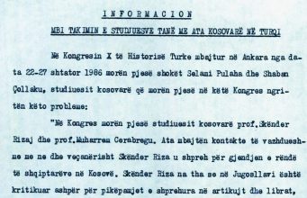 Takimi i studiuesve shqiptarë me intelektualët kosovarë në Turqi (1986): dëshmi për shtypjen kulturore në Kosovë
